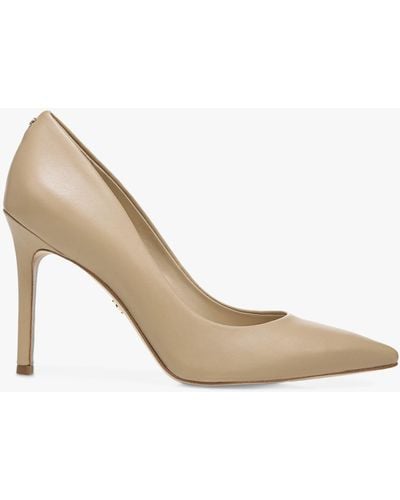 Sam Edelman Hazel Leather Pointed Toe Court Shoes - Natural