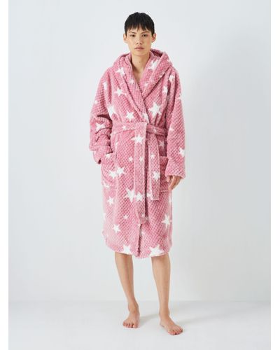 John Lewis Waffle Star Dressing Gown - Pink