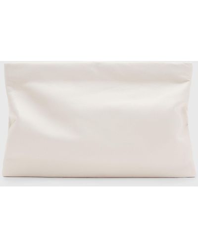 AllSaints Bettina Soft Leather Clutch Bag - Natural