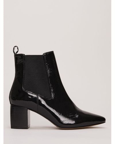 Phase Eight Block Heel Leather Ankle Boots - Black