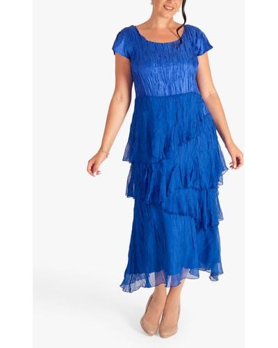 Chesca Sapphire Crush Tiered Dress - Blue