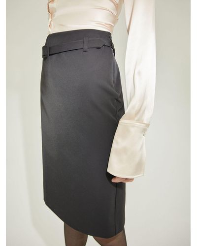 Mango Momi A-line Knee Length Skirt - Black