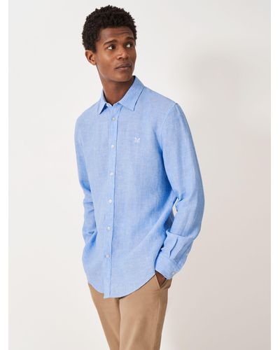 Crew Long Sleeve Linen Classic Shirt - Blue