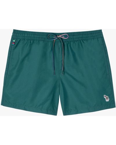 Paul Smith Zebra Logo Recycled Polyester Swim Shorts - Green