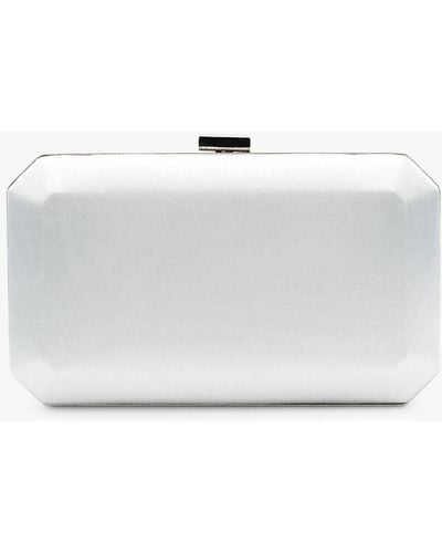 Paradox London Duana Dyeable Satin Box Clutch Bag - White