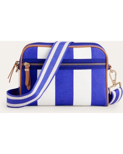 Boden Canvas Stripe Crossbody Bag - Blue