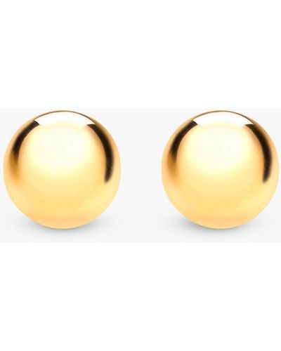 Ib&b 9ct Yellow Gold Half Ball Stud Earrings - Metallic