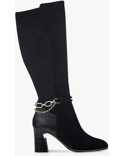 Moda In Pelle Viviena Suede Knee High Boots - Black