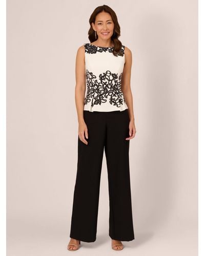 Adrianna Papell Scroll Lace Jumpsuit - White