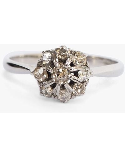 L & T Heirlooms Second Hand 18ct White Gold Diamond Cluster Ring