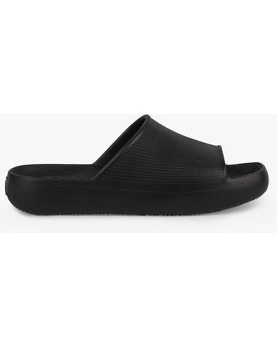 Totes Solbounce Ribbed Slider Sandals - Black