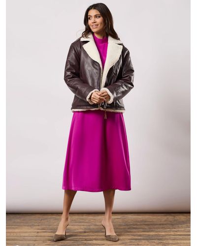 Closet Oversized Shearling Jacket - Pink
