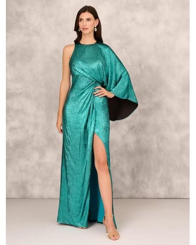 Adrianna Papell Adian Mattox By Foil Chiffon Gown - Green