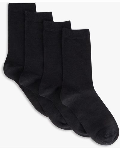 John Lewis Merino Wool Mix Ankle Socks - Black