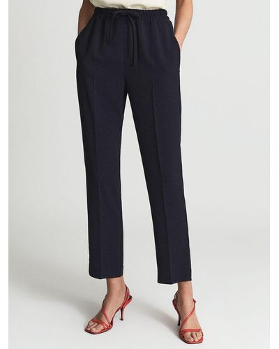 Reiss Hailey Cropped Trousers - Blue