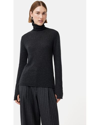 Jigsaw Cloud Cashmere Roll Neck Jumper - Black