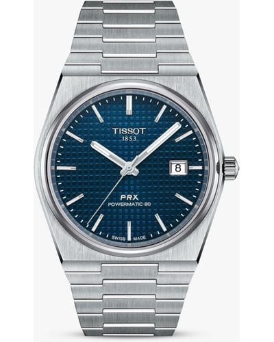 Tissot T1374071104100 Prx Powermatic 80 Date Bracelet Strap Watch - Blue