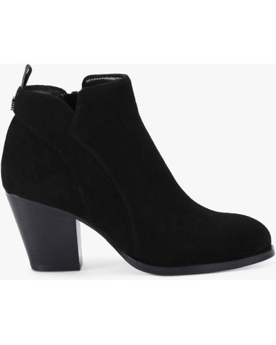 KG by Kurt Geiger Stone Suede Ankle Boots - Black