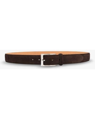 Loake William Suede Leather Belt - White