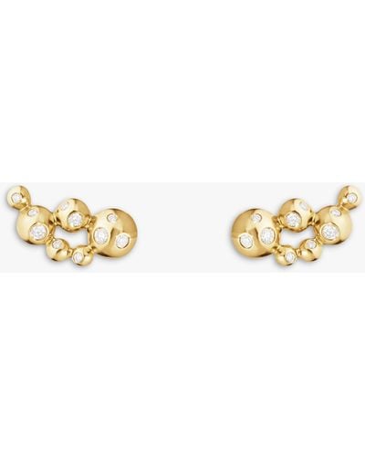 Georg Jensen 18ct Yellow Gold Bubble Diamond Earrings - Natural