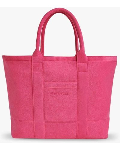 Whistles Penny Oversized Towelling Tote Bag - Pink