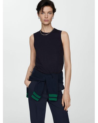 Mango Gales Knitted Sleeveless Top - Blue