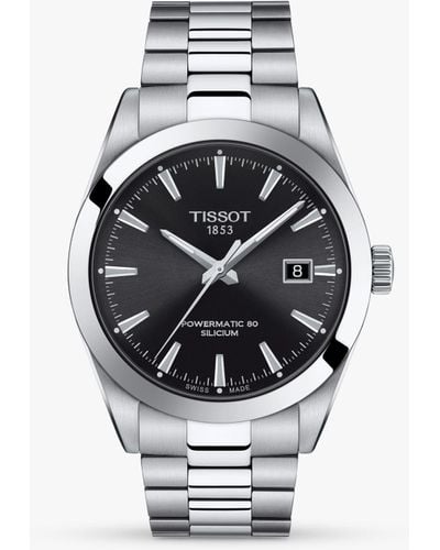 Tissot T1274071105100 Gentleman Automatic Powermatic 80 Date Bracelet Strap Watch - White