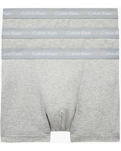 Calvin Klein Logo Embroidered Trunks - Grey