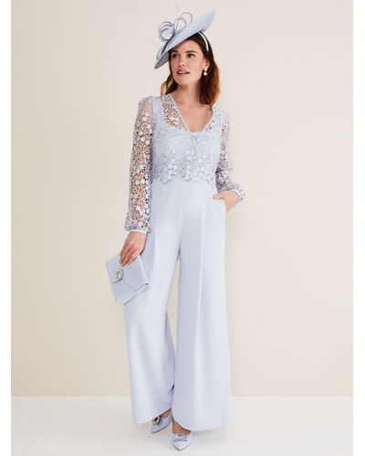 Phase Eight Mariposa Lace Jumpsuit - Natural