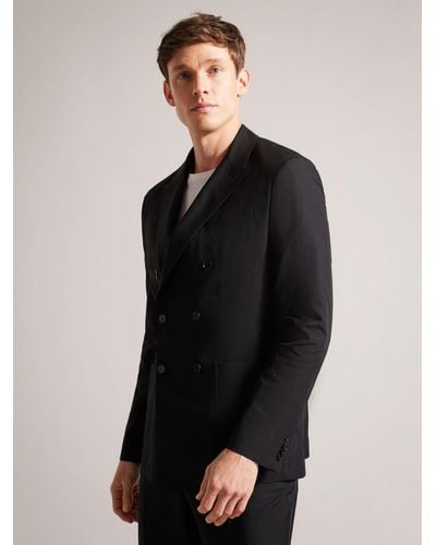Ted Baker Cleeve Linen Blend Slim Fit Jacket - Black