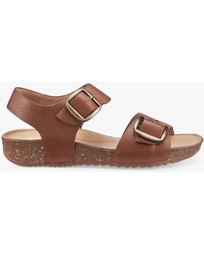 Hotter Tourist Ii Extra Wide Fit Classic Cork Wedge Sandals - Brown