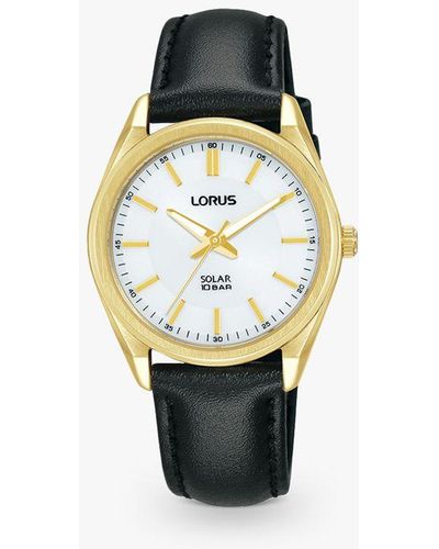 Lorus Ry518ax9 Solar Leather Strap Watch - White