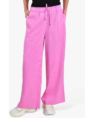 Sisters Point Visola String Tie Satin Trousers - Pink
