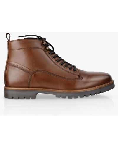 Silver Street London Thames Leather Lace Up Boots - Brown