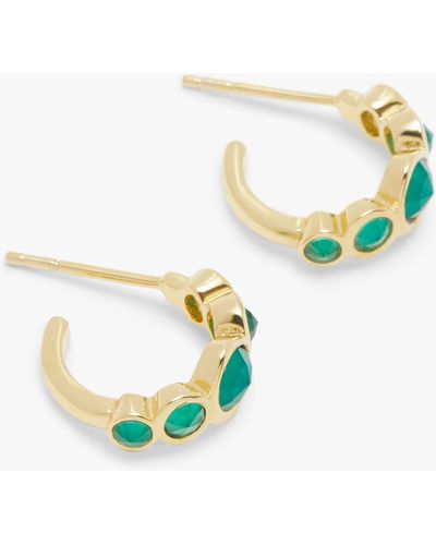 John Lewis Gemstones Row Half Hoop Earrings - Multicolour