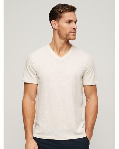 Superdry V-neck Slub T-shirt - White