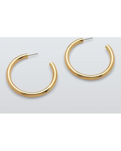 John Lewis Large Chunky Hoop Earrings - Metallic