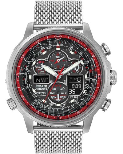 Citizen Jy8039-54e Men's Raf Limited Edition Red Arrows Navihawk A.t Chronograph Bracelet Strap Watch - Multicolour
