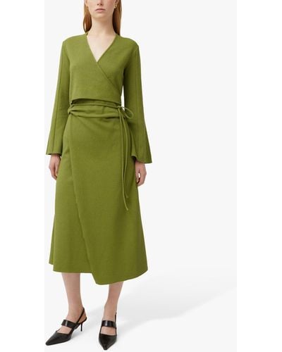 Jigsaw Textured Jersey Wrap Dress - Green