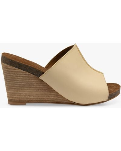 Ravel Corby Leather Wedge Sandals - Natural