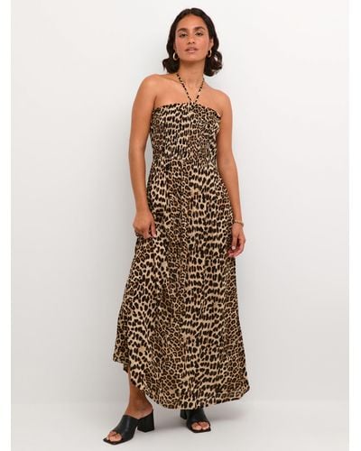 Kaffe Amber Classic Leopard Print Maxi Dress - Multicolour