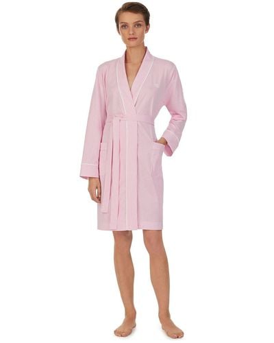 Ralph Lauren Lauren Knit Kimono Wrap Robe - Pink