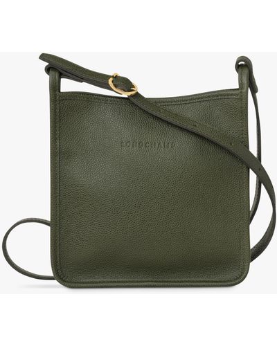 Longchamp Le Foulonné Small Leather Cross Body Bag - Green