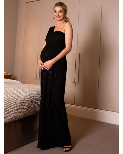 TIFFANY ROSE Galaxy Asymmetrical Maternity Maxi Dress - Brown