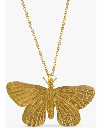 Alex Monroe Butterfly Pendant Necklace - Metallic
