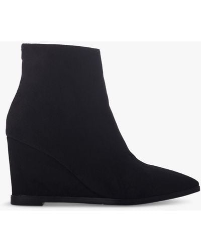 Moda In Pelle Nammie Wedge Heel Suede Ankle Boots - Black