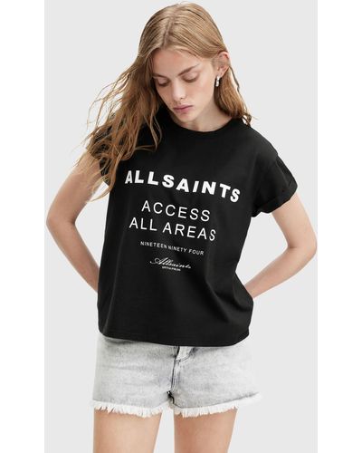 AllSaints Tour Anna Organic Cotton T-shirt - Black