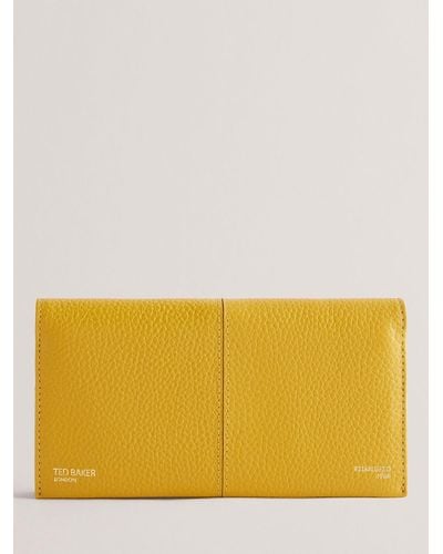 Ted Baker Nishi Soft Grainy Leather Fold Purse - Yellow