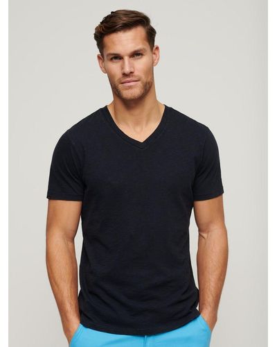 Superdry V-neck Slub Short Sleeve T-shirt - Black