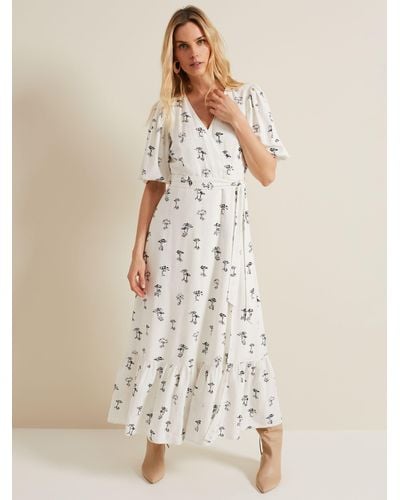 Phase Eight Nelly Wrap Midi Dress - Natural